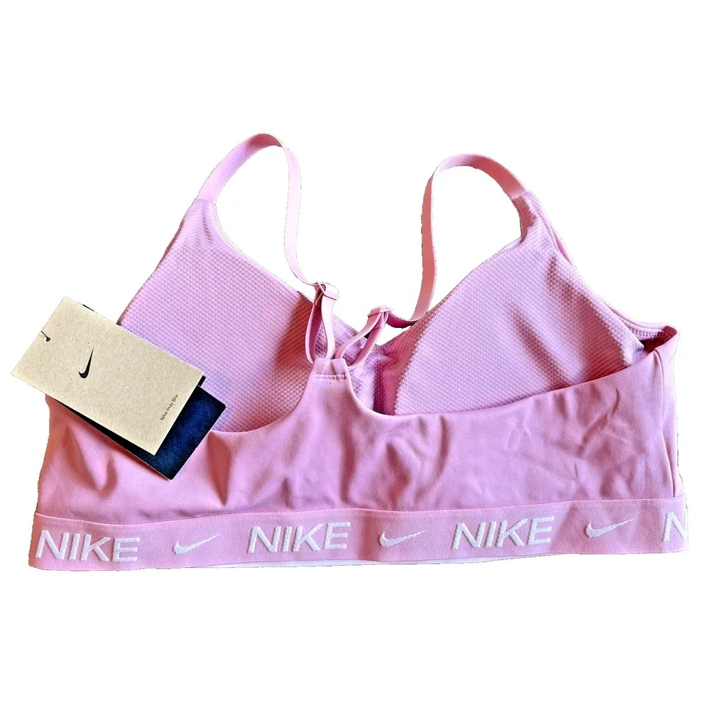 NIKE Indy Light-Support Padded Adjustable Pink Sports Bra Size XL FD1062-699